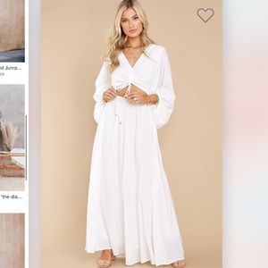 Red dress boutique white maxi dress